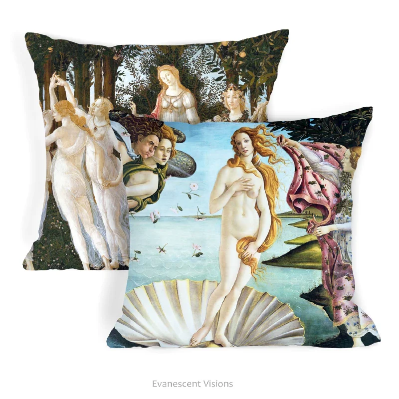 Botticelli Decorative Art Cushions, La Primavera, Birth of Venus