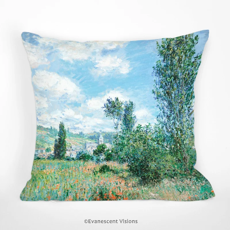 Monet View of Vetheuil Decorative Cushion