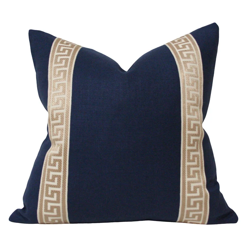 Navy Linen With Greek Key Trim High Performance (Limited)