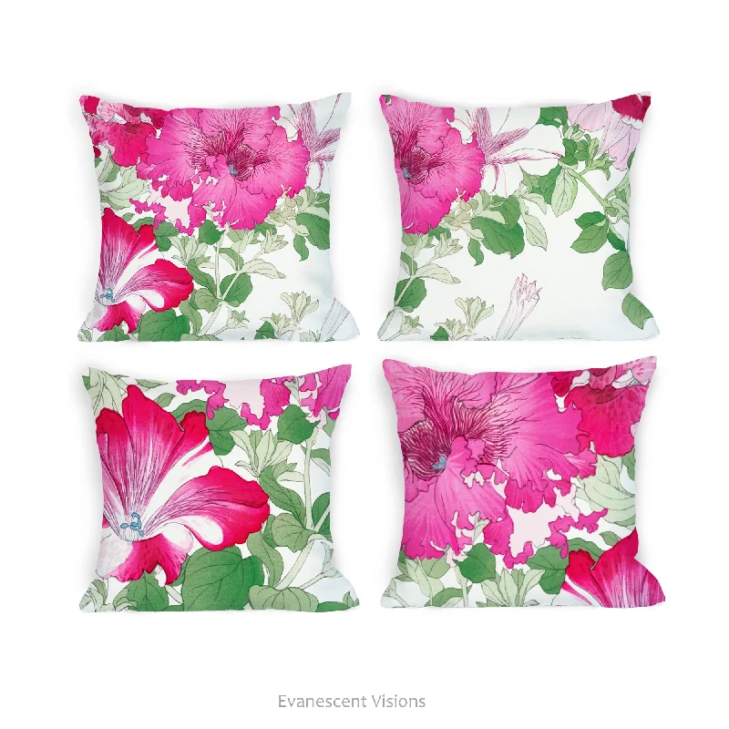 Pink Floral Japanese Art Decorative Cushions, Tanigami Kônan Art