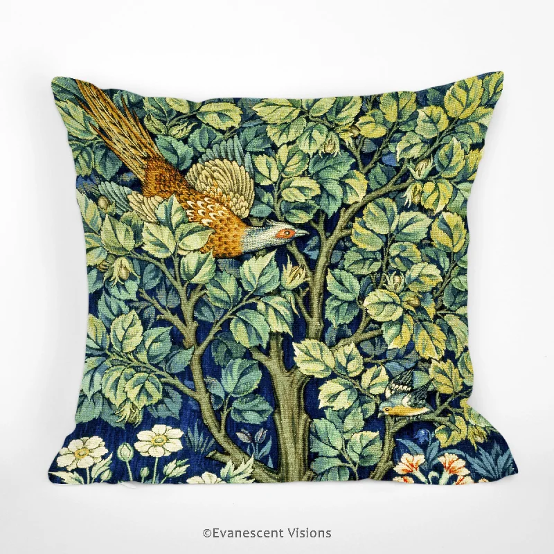 William Morris Cock Pheasant Decorative Cushion