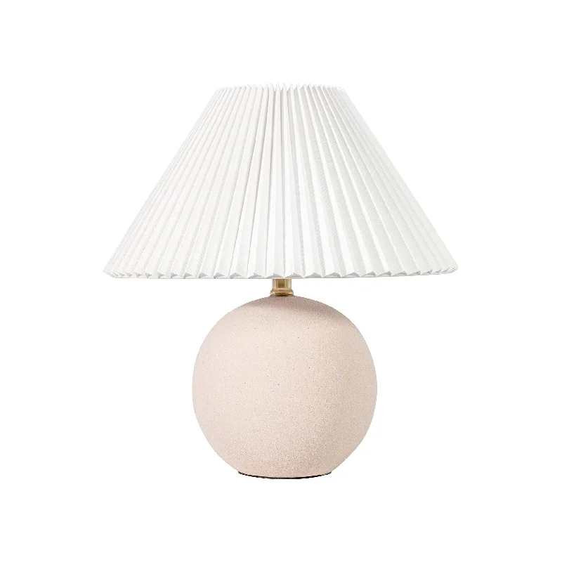 17-inch Ceramic Pleated Table Lamp | Beige