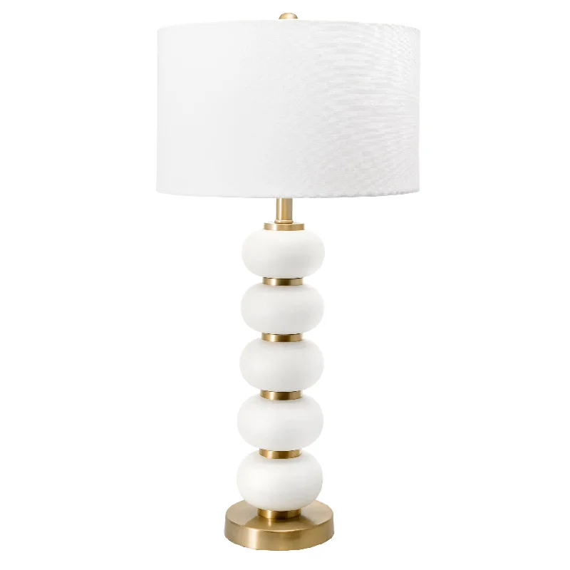 29-inch Stacked Iron Pearls Table Lamp | Ivory