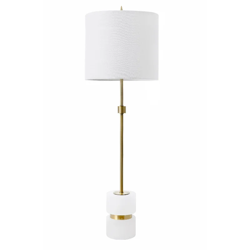 31-inch Marble Mounted Pole Table Lamp | Bronze