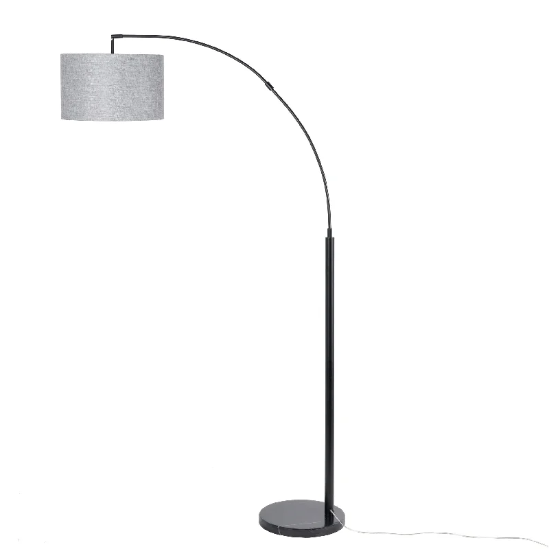 77-inch Modern Metal Arched Floor Lamp | Grey