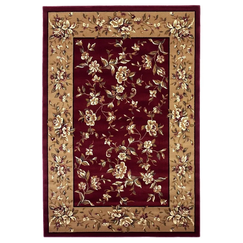 Cambridge 7337 Floral Delight Red/Beige Rug