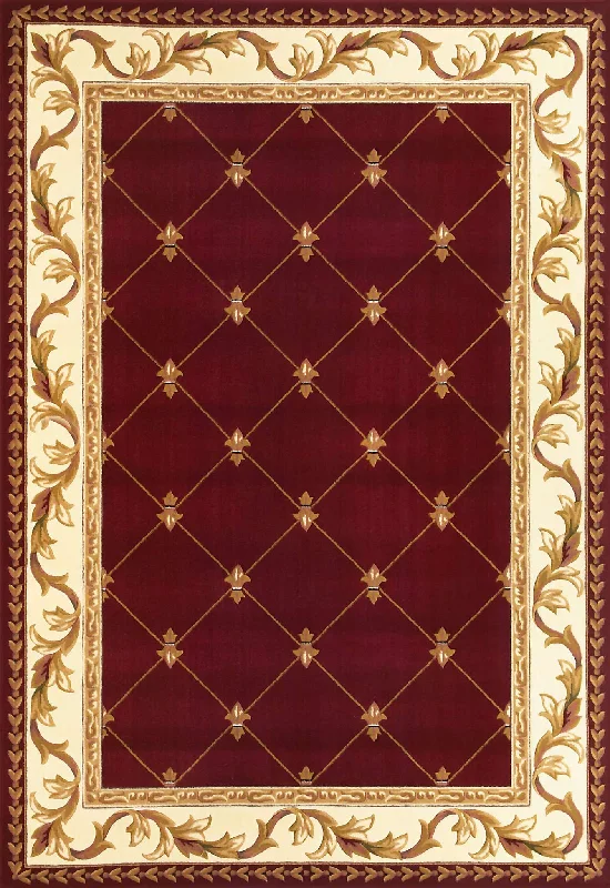 Corinthian 5319 Fleur De Lis Red Rug