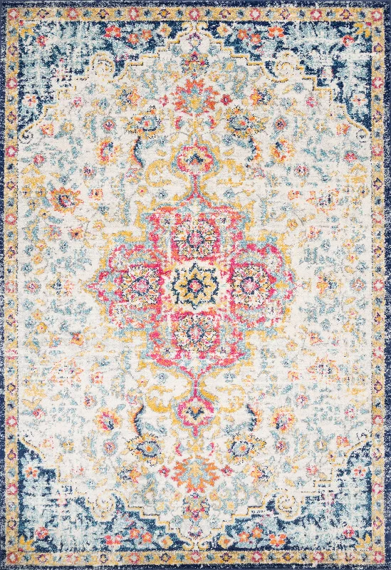 Floral Crowned Medallion Rug | Beige