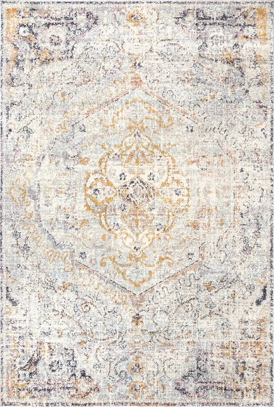 Frilly Corinthian Medallion Rug | Beige