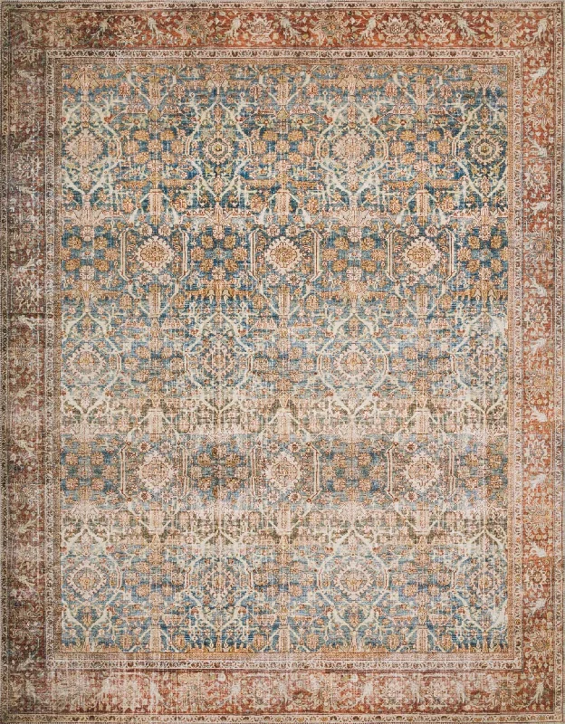 Layla LAY-04 Ocean/Rust Rug