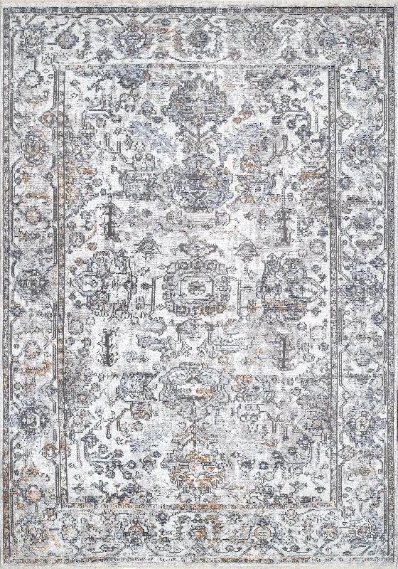 Oriental Allura Fringe Rug | Grey