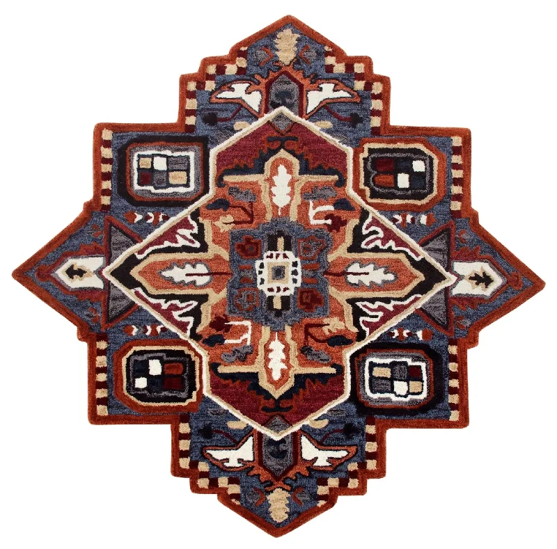 Shapes 50924RUN Rust/Navy Rug