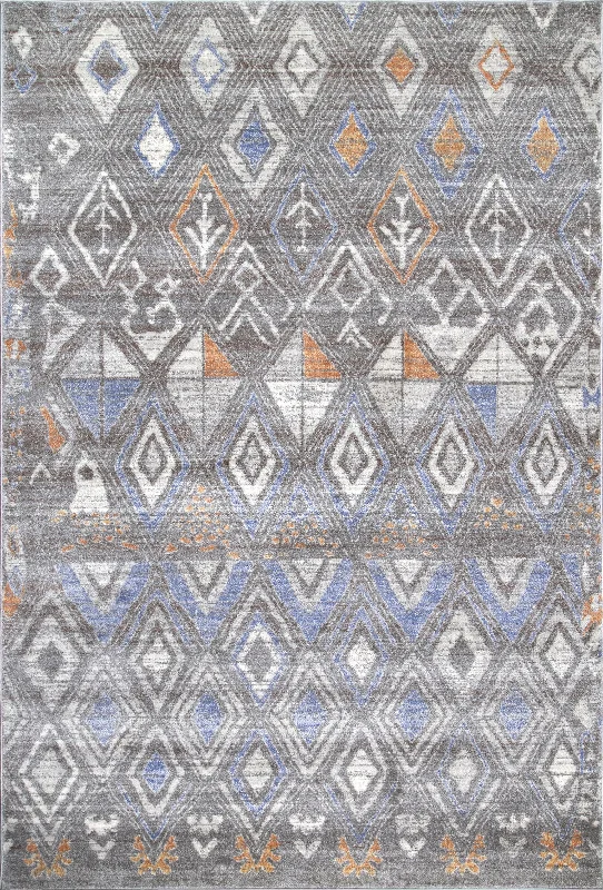 Tribal Diamond Trellis Rug | Grey