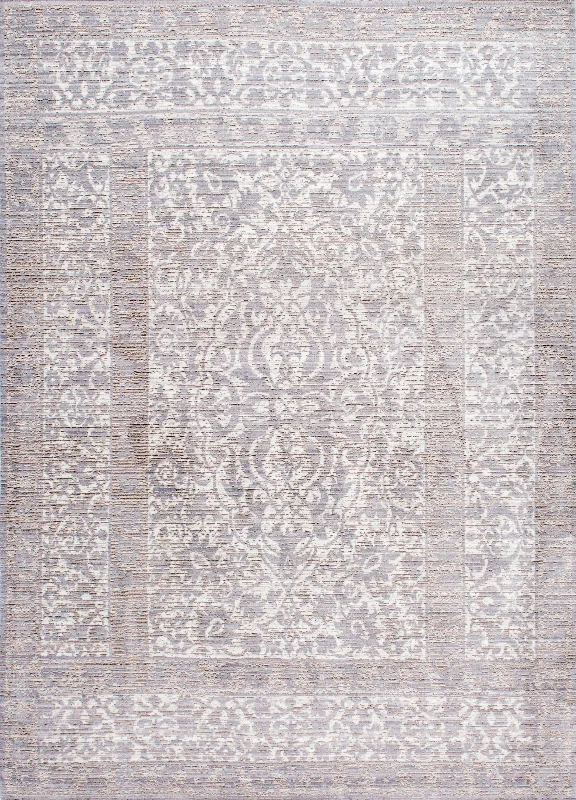 Vintage Persian Border Rug | Grey