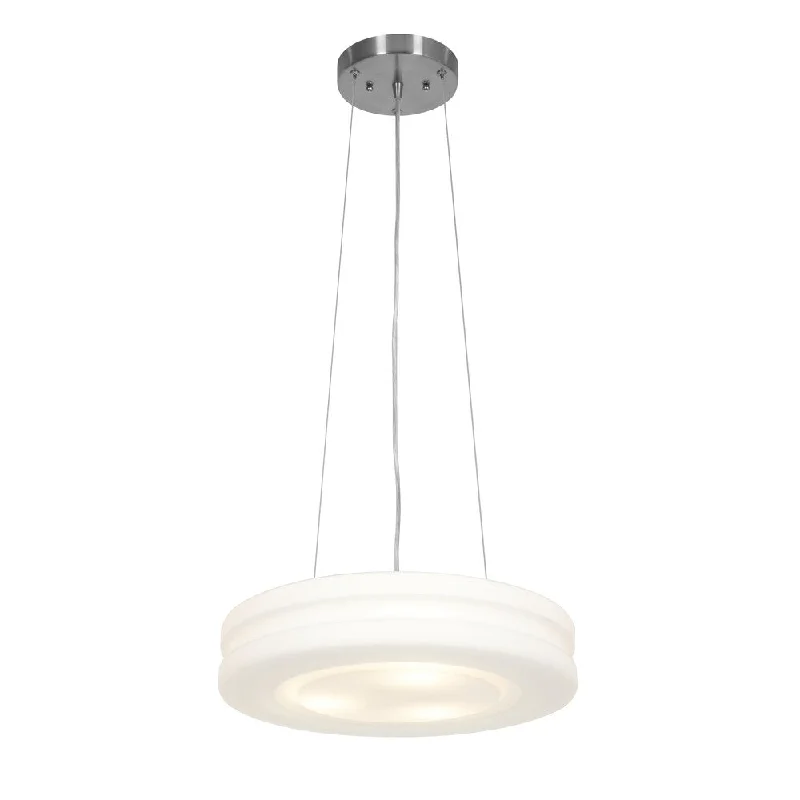 Access Lighting Altum 2-light Fluorescent Brushed Steel Pendant with Opal Glass