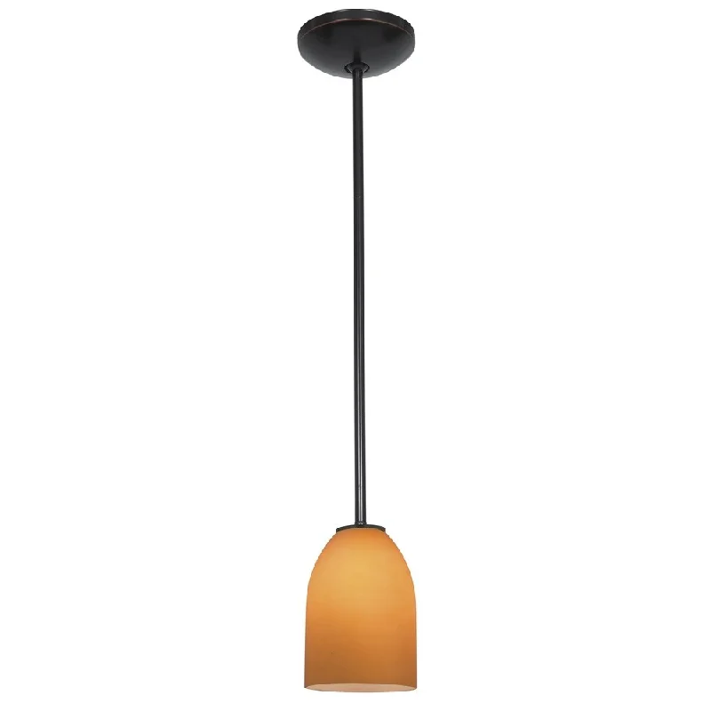 Access Lighting Bordeaux Bronze Integrated LED Rod Pendant, Amber Shade