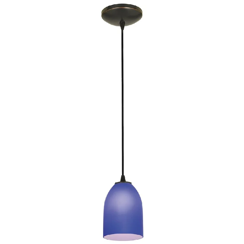 Access Lighting Bordeaux Bronze LED Cord Pendant, Cobalt Shade