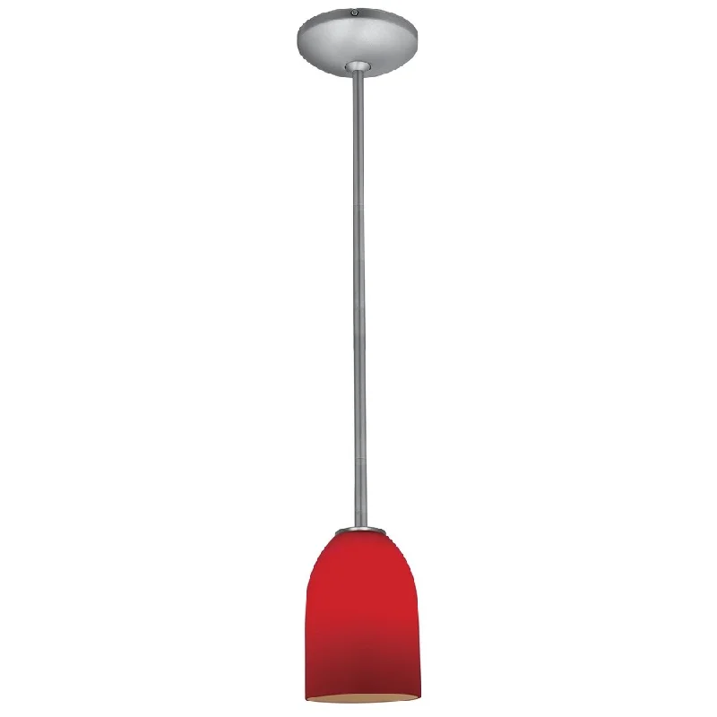 Access Lighting Bordeaux Steel LED Rod Pendant, Red Shade