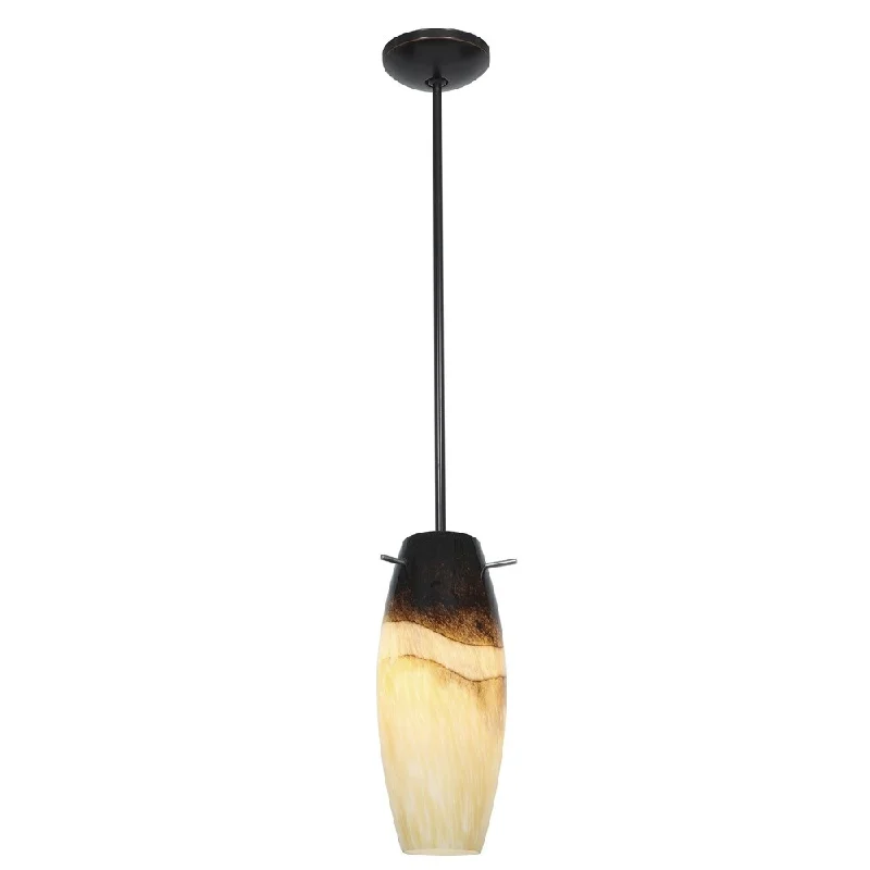 Access Lighting Cabernet Bronze Fluorescent Rod Pendant with Sand Slate Shade Bronze Pendant