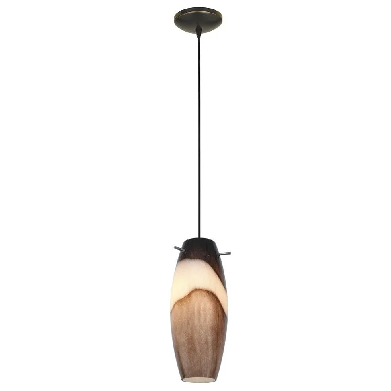 Access Lighting Cabernet Bronze Integrated LED Cord Pendant, Brown Slate Shade