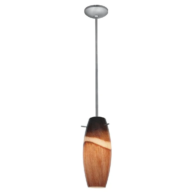 Access Lighting Cabernet Steel Integrated LED Rod Pendant, Amber Slate Shade