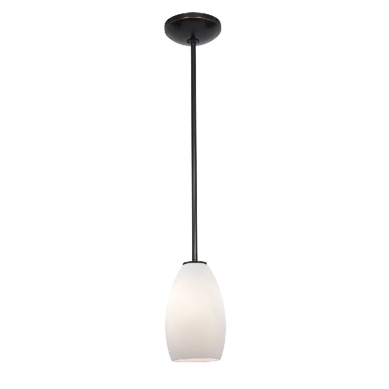 Access Lighting Champagne Bronze Integrated LED Rod Pendant, Opal Shade