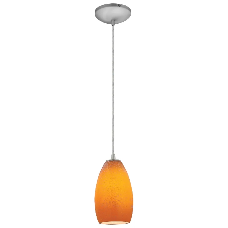 Access Lighting Champagne Steel Integrated LED Cord Pendant, Maya Shade