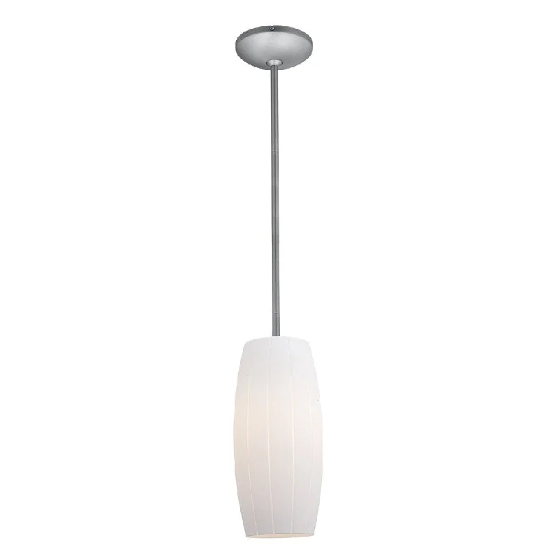 Access Lighting Cognac Steel Integrated LED Rod Pendant, White Shade