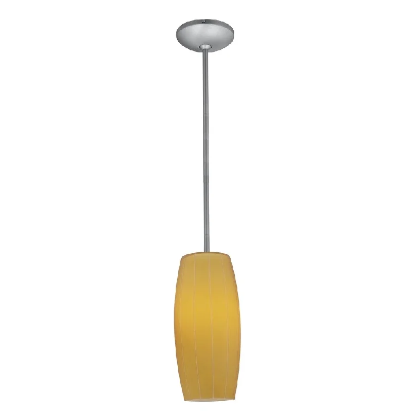 Access Lighting Cognac Steel LED Rod Pendant, Amber Shade