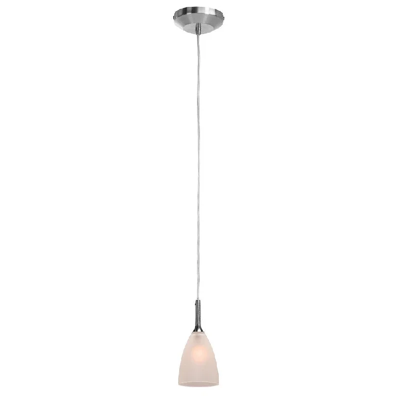 Access Lighting Delta 1-light Halogen Brushed Steel Pendant with Frosted Glass