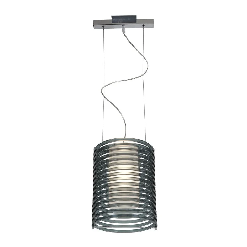 Access Lighting Enzo 10 inch 1-light Chrome Pendant, Smoked