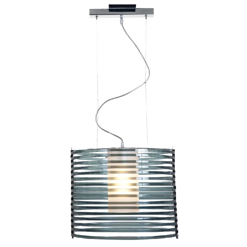 Access Lighting Enzo 16 inch 1-light Chrome Pendant, Smoked