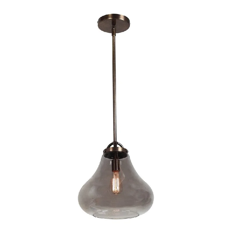 Access Lighting Flux 1-light Distressed Bronze Pendant with Smoke Shade