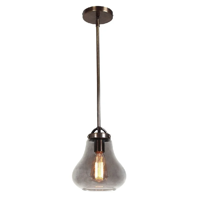 Access Lighting Flux 1-light Distressed Bronze Pendant with Smoke Shade