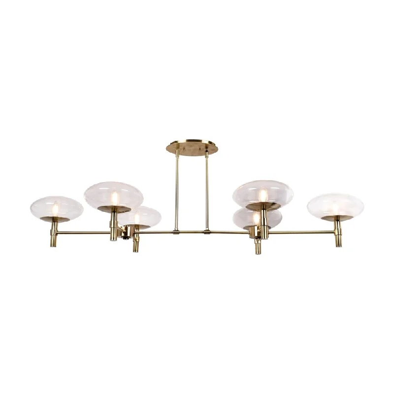 Access Lighting Grand 6-light Brushed Brass LED Linear Chandelier - Brushed Brass