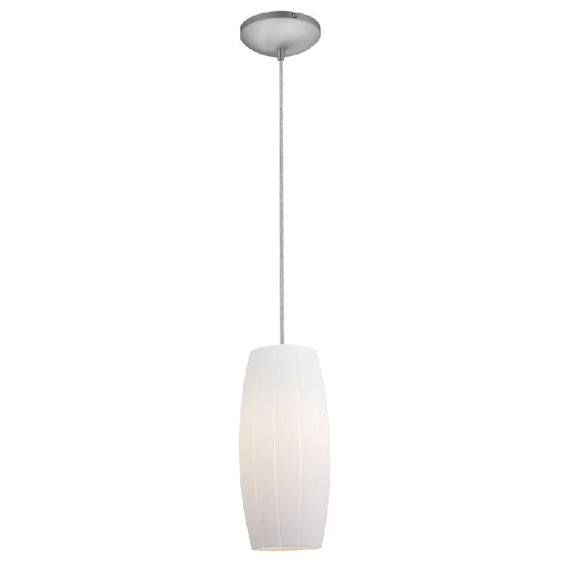 Access Lighting Japanese Lantern 12 inch Steel Fluorescent Rod Pendant with White Lined Shade