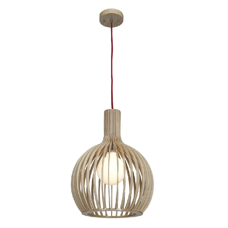 Access Lighting Kobu Real Wood 14" inch Ball Pendant