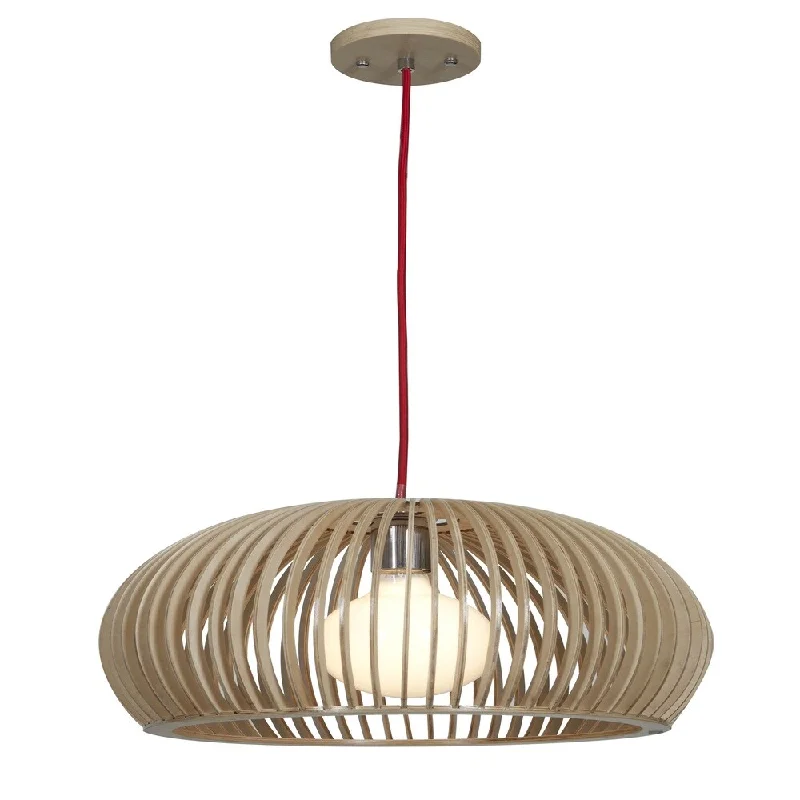 Access Lighting Kobu Real Wood 16" inch Dome Pendant