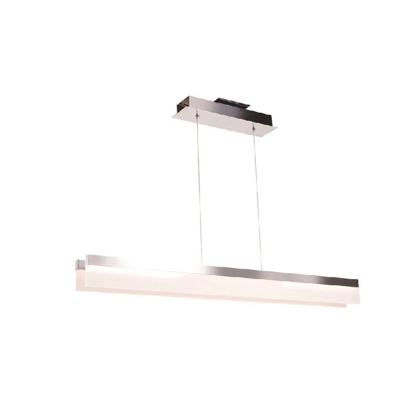 Access Lighting Linear LED Chrome Double Bar Pendant with Acrylic Lens Diffuser