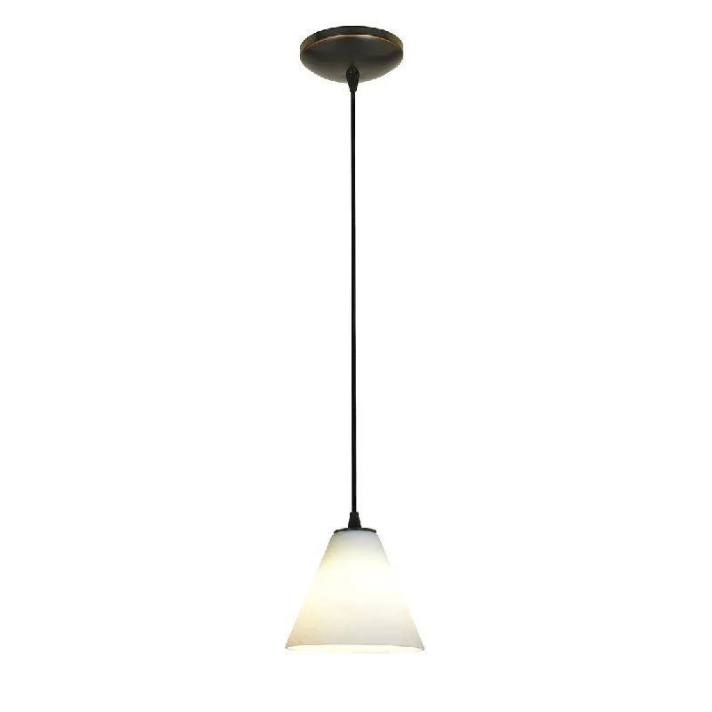 Access Lighting Martini Bronze Cord Pendant with White Shade