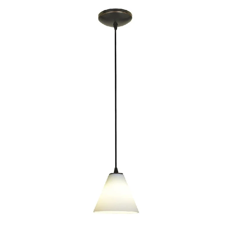 Access Lighting Martini Bronze Fluorescent Cord Pendant with White Shade