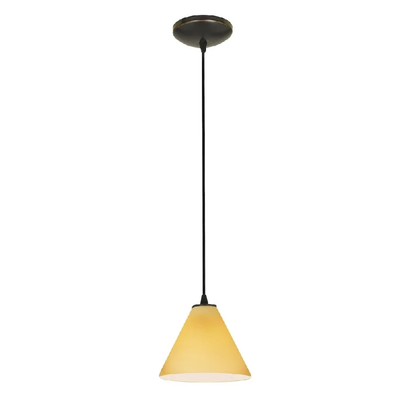 Access Lighting Martini Bronze Integrated LED Cord Pendant, Amber Shade