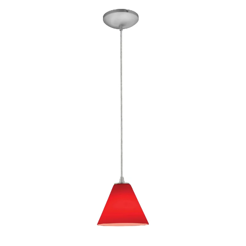 Access Lighting Martini Steel Integrated LED Cord Pendant, Red Shade