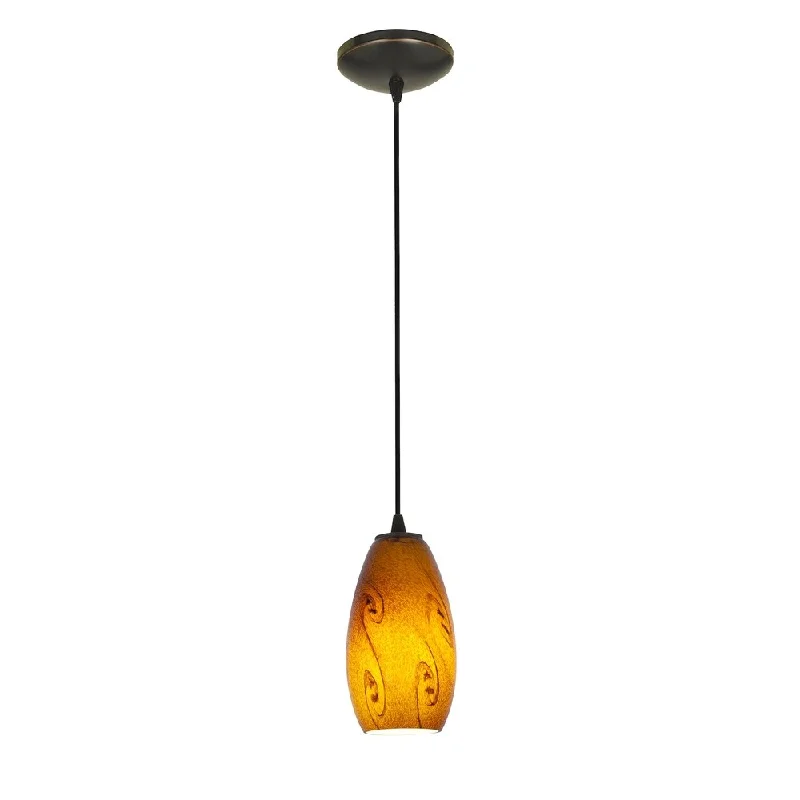 Access Lighting Merlot Bronze Integrated LED Cord Pendant, Amber Sky Shade