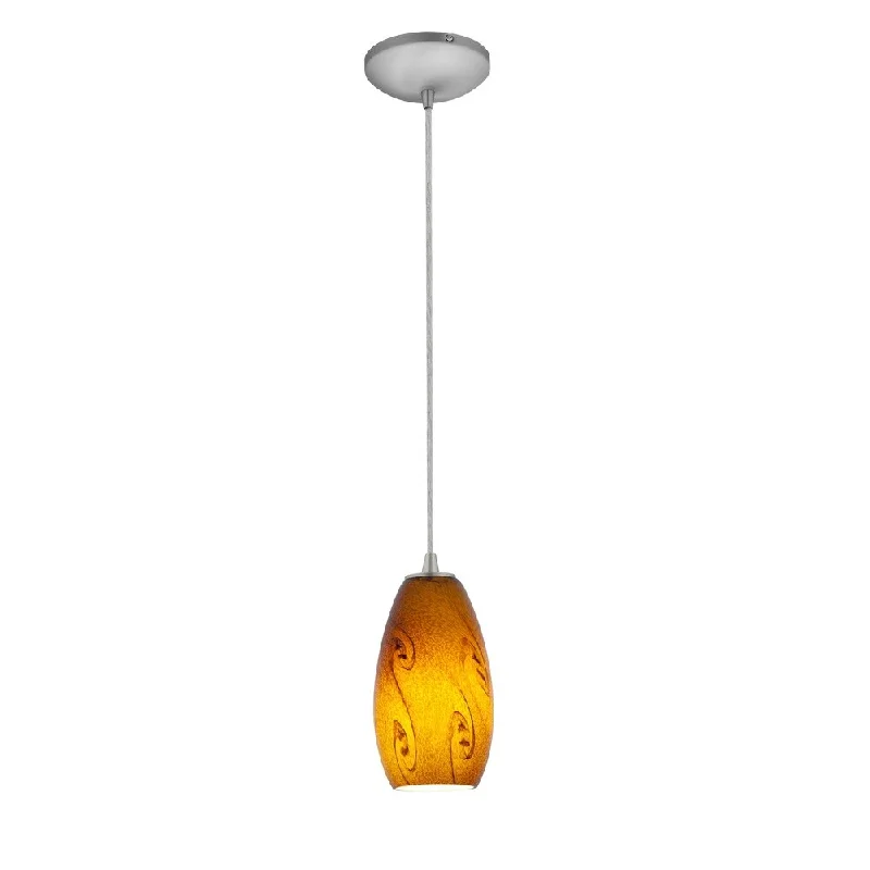 Access Lighting Merlot Steel Integrated LED Cord Pendant, Amber Sky Shade