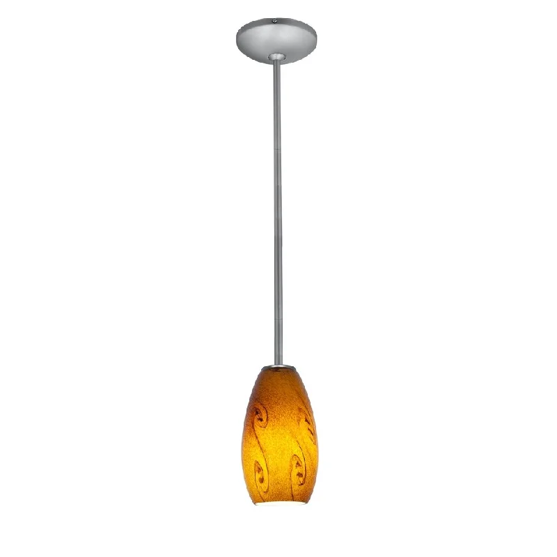 Access Lighting Merlot Steel Integrated LED Rod Pendant, Amber Sky Shade