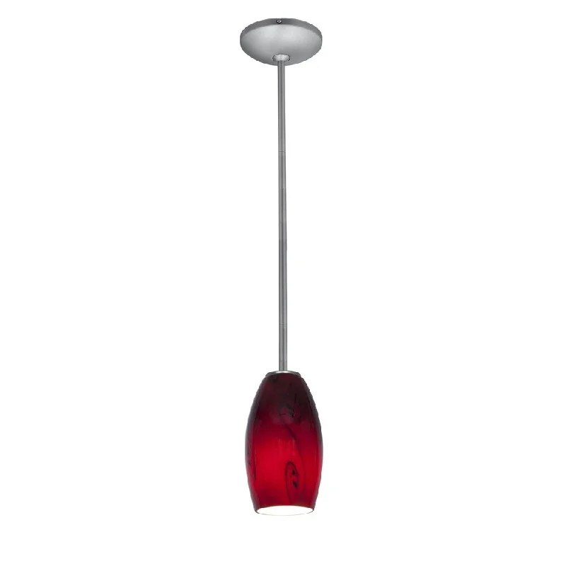 Access Lighting Merlot Steel Integrated LED Rod Pendant, Red Sky Shade