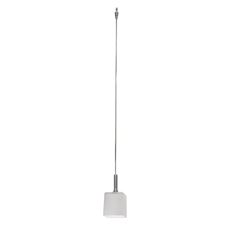 Access Lighting Omega Low Voltage Hermes Square Glass Steel Pendant, Opal