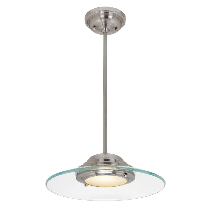 Access Lighting Phoebe 1-light Brushed Steel 14-inch Pendant