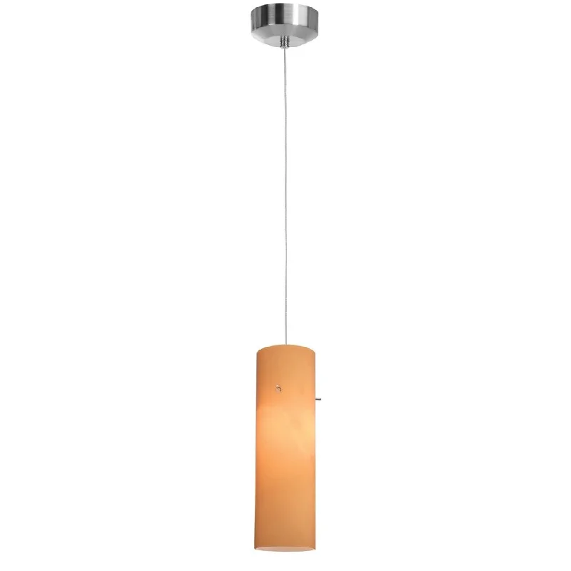 Access Lighting Tungsten LED Steel Pendant with Amber Anari Silk Shade